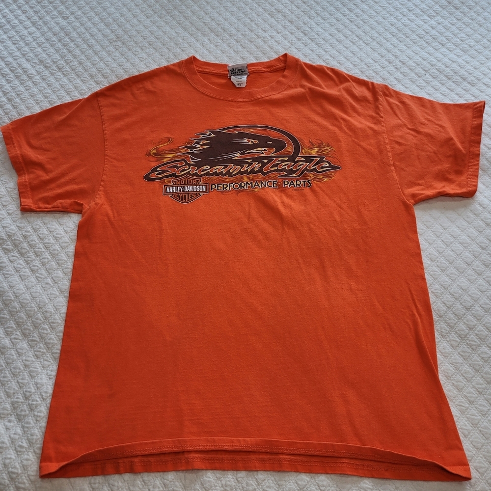 Harley Davidson Men Graphic T Shirt Large Screamin Eagle Denver Avalanche